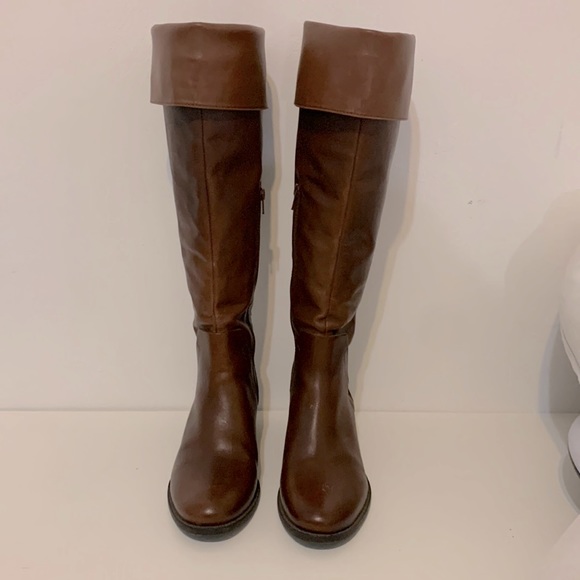 Vince Camuto Brenda Leather Tall Riding Boots, Size 8.5 - Picture 1 of 7